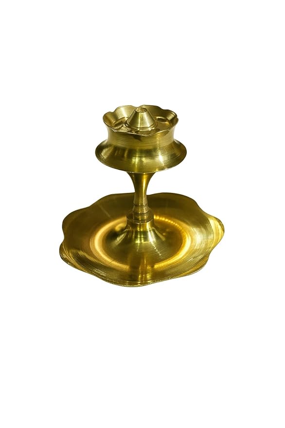 Rgyan, Brass Incense Stick Holder Stand โ 2-Piece Agarbatti Set