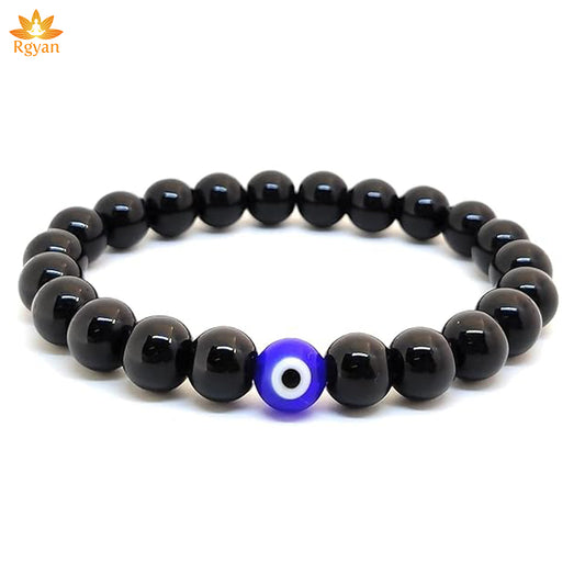 RGYAN Black onyx with evil eye Bracelet to avoid negative energy