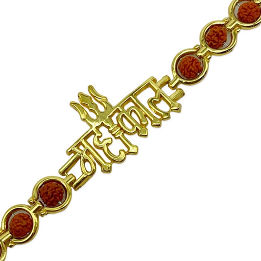 Mahakal Bracelet with rudraksh Gold plated