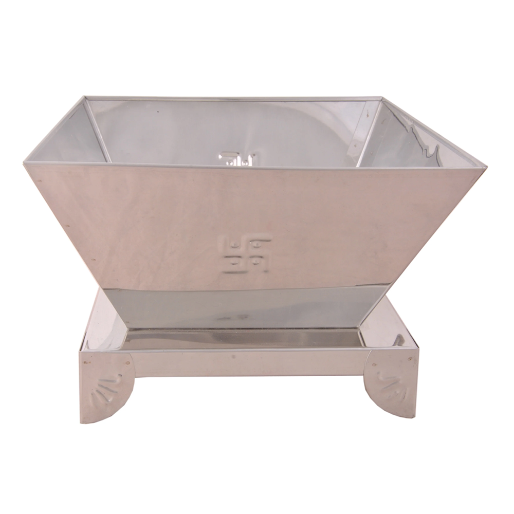 Hawan Kund Yagya Kund for Pooja Hawan Purpose with Handle - Steel
