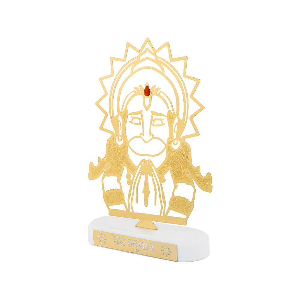 RGYAN Lord Hanuman Figure 24 karat Gold Plated Metallic Design modern showpiece for Home Decor.