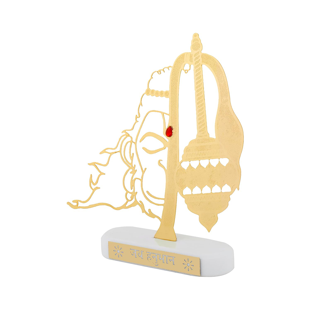 RGYAN Lord Hanuman Half face Figure 24 karat Gold Plated Metallic Design modern showpiece for Home Decor.