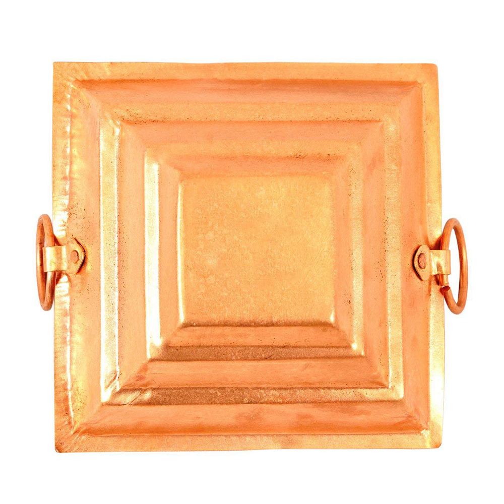 Copper Finish Mini Yagya Hawan Kund for Puja
