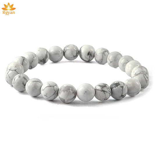 RGYAN Howlite Round Beads Bracelet