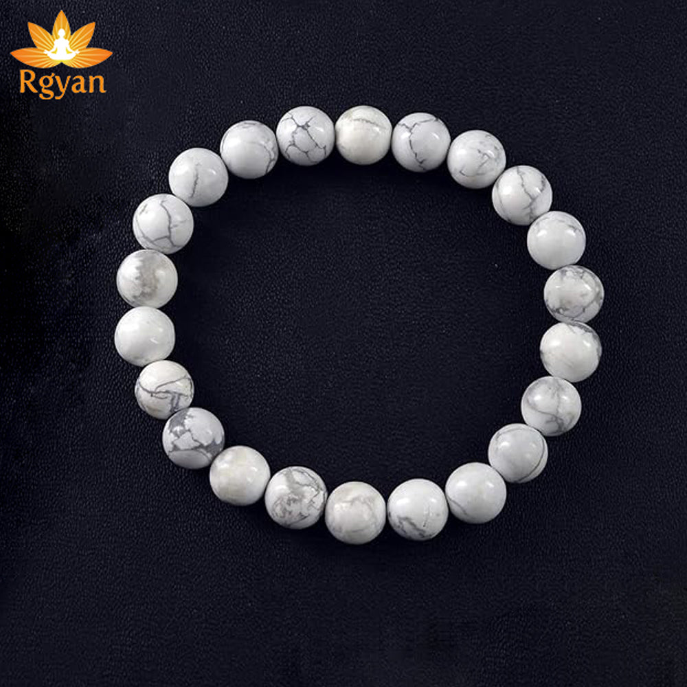 RGYAN Howlite Round Beads Bracelet
