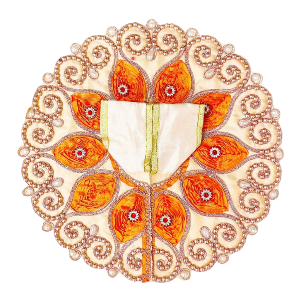 Moti Work Blended Thread Peach colour Laddu Gopal Poshak
