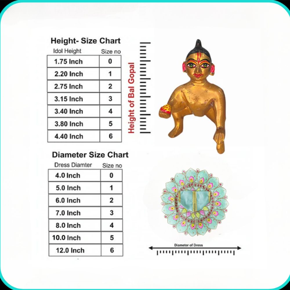 Moti Work Blended Thread Peach colour Laddu Gopal Poshak