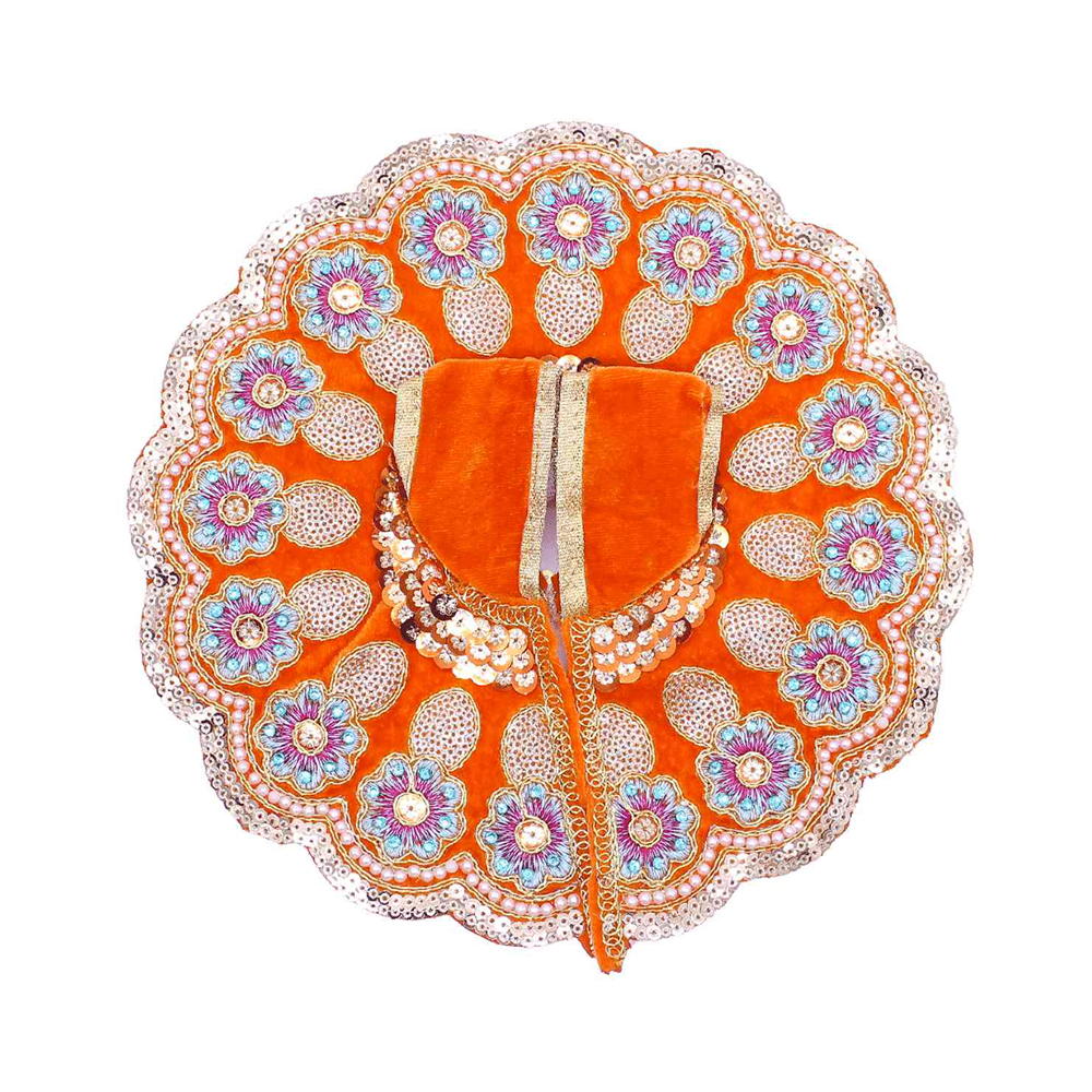 Decorative Heavy Flower Valvet Poshak/Dress for Laddu Gopal JI