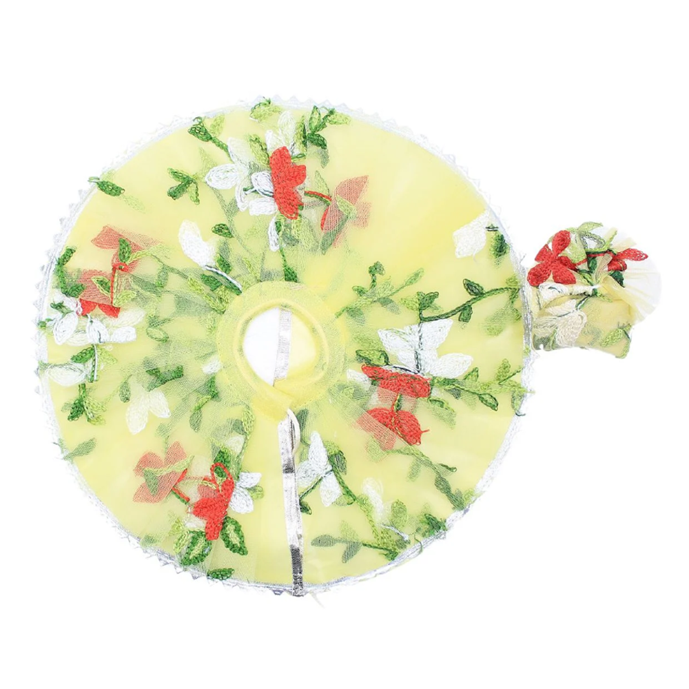 Frill Dress/Poshak Yellow Flower Design For Laddu Gopal Ji