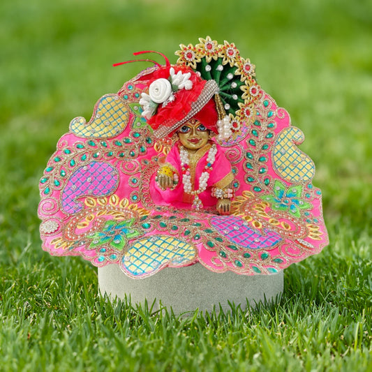 Stone Work Blended Thread Brink Pink Colour Laddu Gopal Poshak/Dress