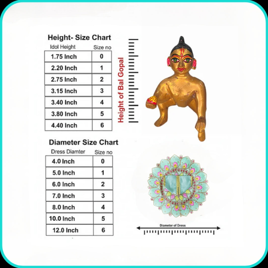 Stone Work Blended Thread Sea Green Colour Laddu Gopal Poshak/Dress