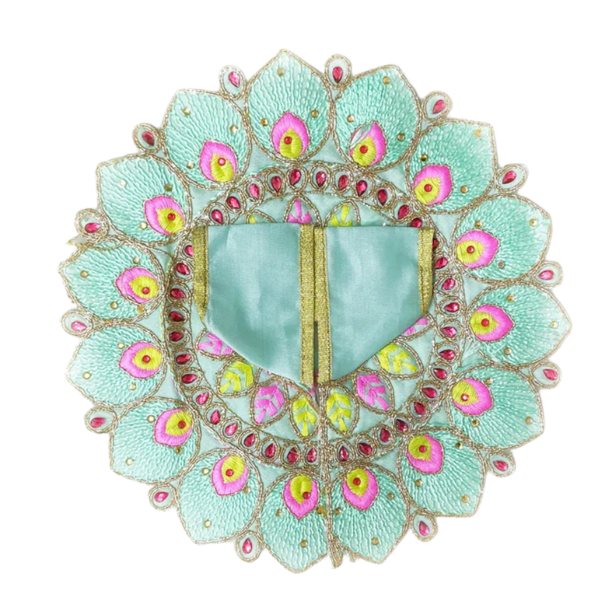 Stone Work Blended Thread Sea Green Colour Laddu Gopal Poshak/Dress