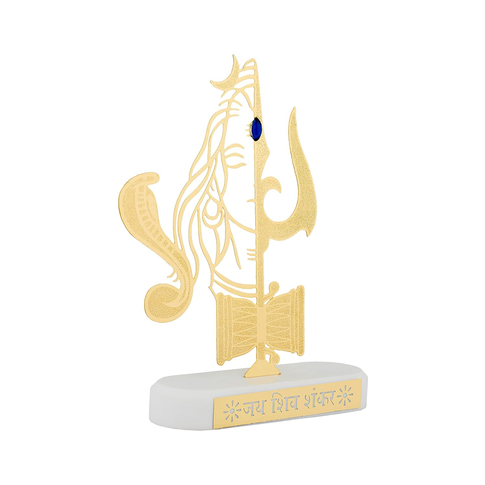 RGYAN Lord Shiva Half face Figure 24 karat Gold Plated Metallic Design modern showpiece for Home Decor.