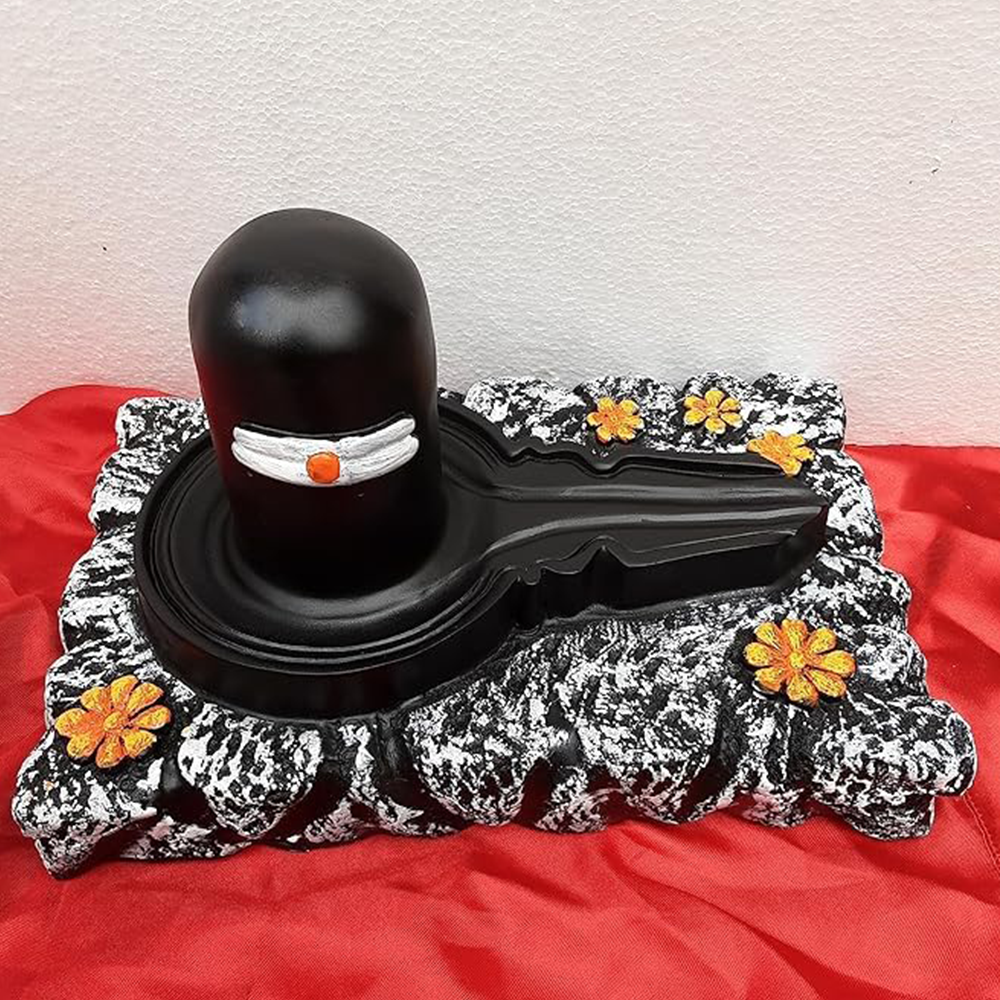 Rgyan Hand Carved Resin Shiva Lingam Shivling Decorative Showpiece