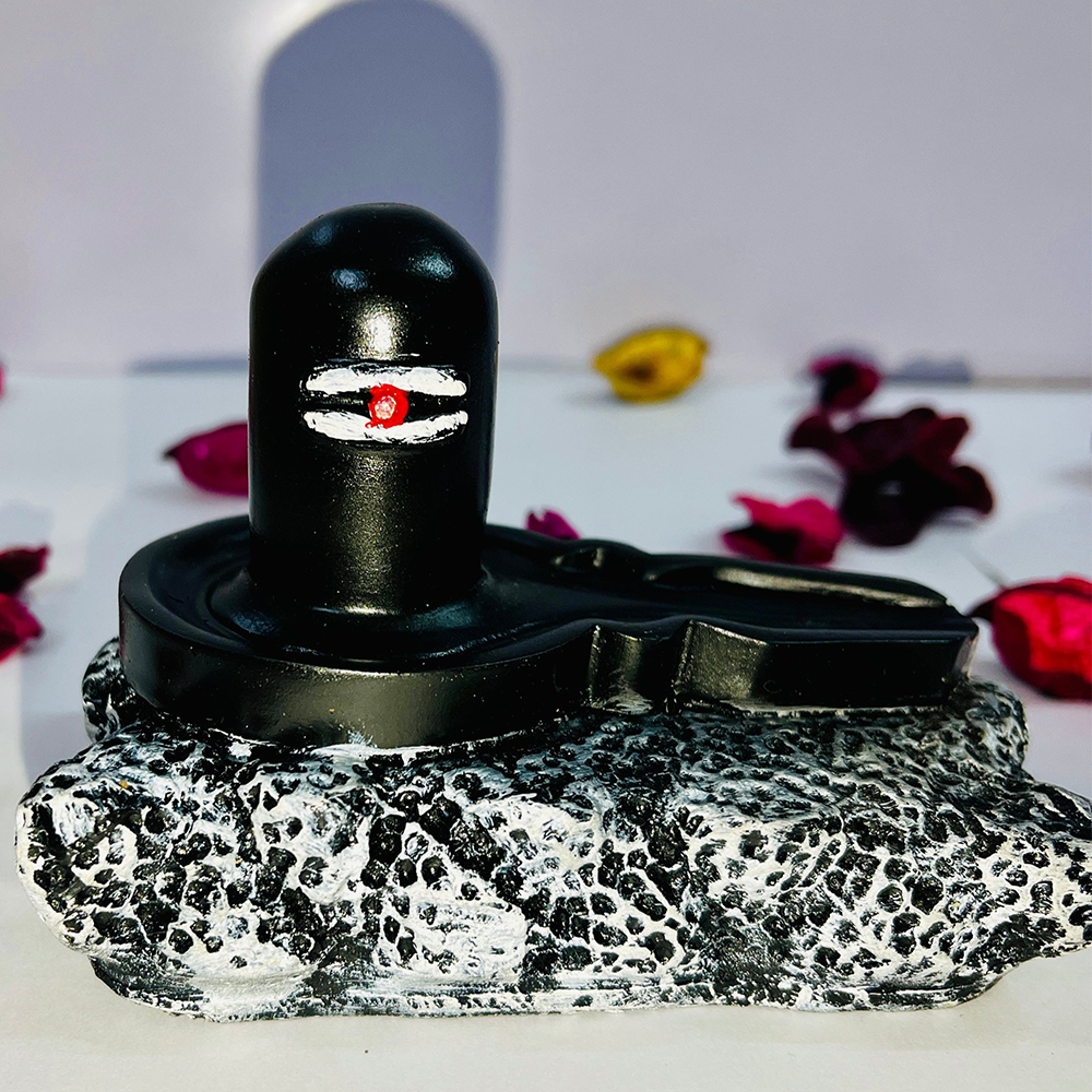 Rgyan Hand Carved Resin Shiva Lingam Shivling Decorative Showpiece