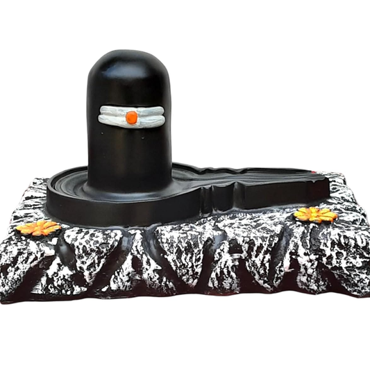Rgyan Hand Carved Resin Shiva Lingam Shivling Decorative Showpiece