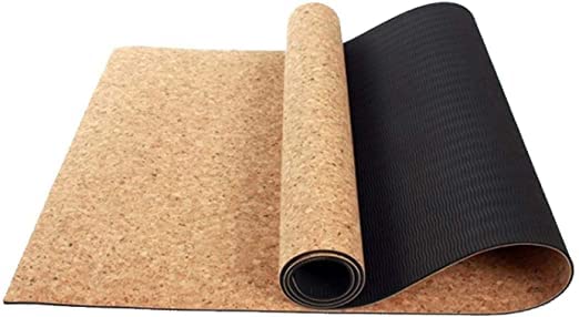 Rgyan Non Slip Organic Cork and EVA Yoga mat with strap for Yoga Pilate Gymnastics, Double Sided (72 inch x 24 inch)