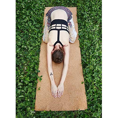 Rgyan Non Slip Organic Cork and EVA Yoga mat with strap for Yoga Pilate Gymnastics, Double Sided (72 inch x 24 inch)
