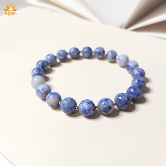 RGYAN Blue Spot Jasper Bracelet, Natural Gemstone