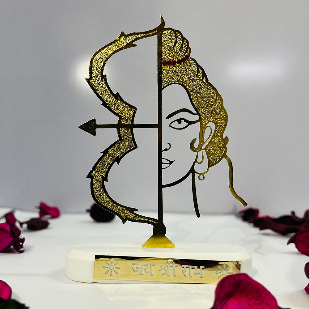 RGYAN Lord Ram Half face Figure 24 karat Gold Plated Metallic Design modern showpiece for Home Decor.