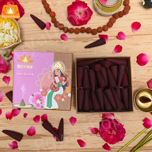 Rgyan Natural Incense Cones - Rose Dhoop Cones