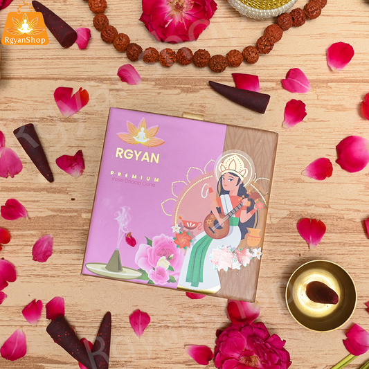 Rgyan Natural Incense Cones - Rose Dhoop Cones