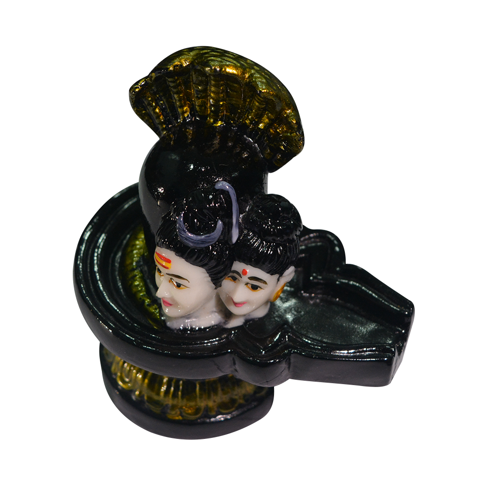 Shiva Shivling Statue Sculpture with 2 Face Shiva Parvati Idol Decorative Showpiece