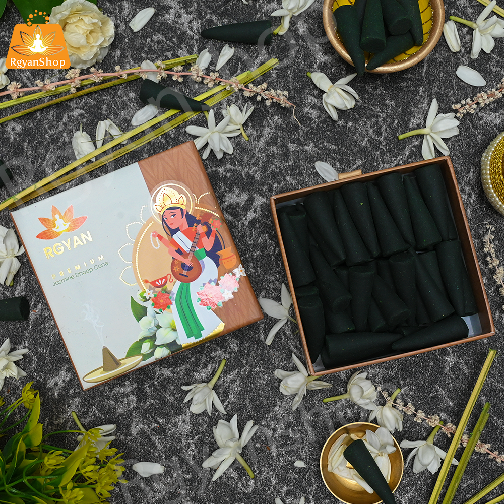 Rgyan Natural Incense Cones - Jasmine Dhoop Cones