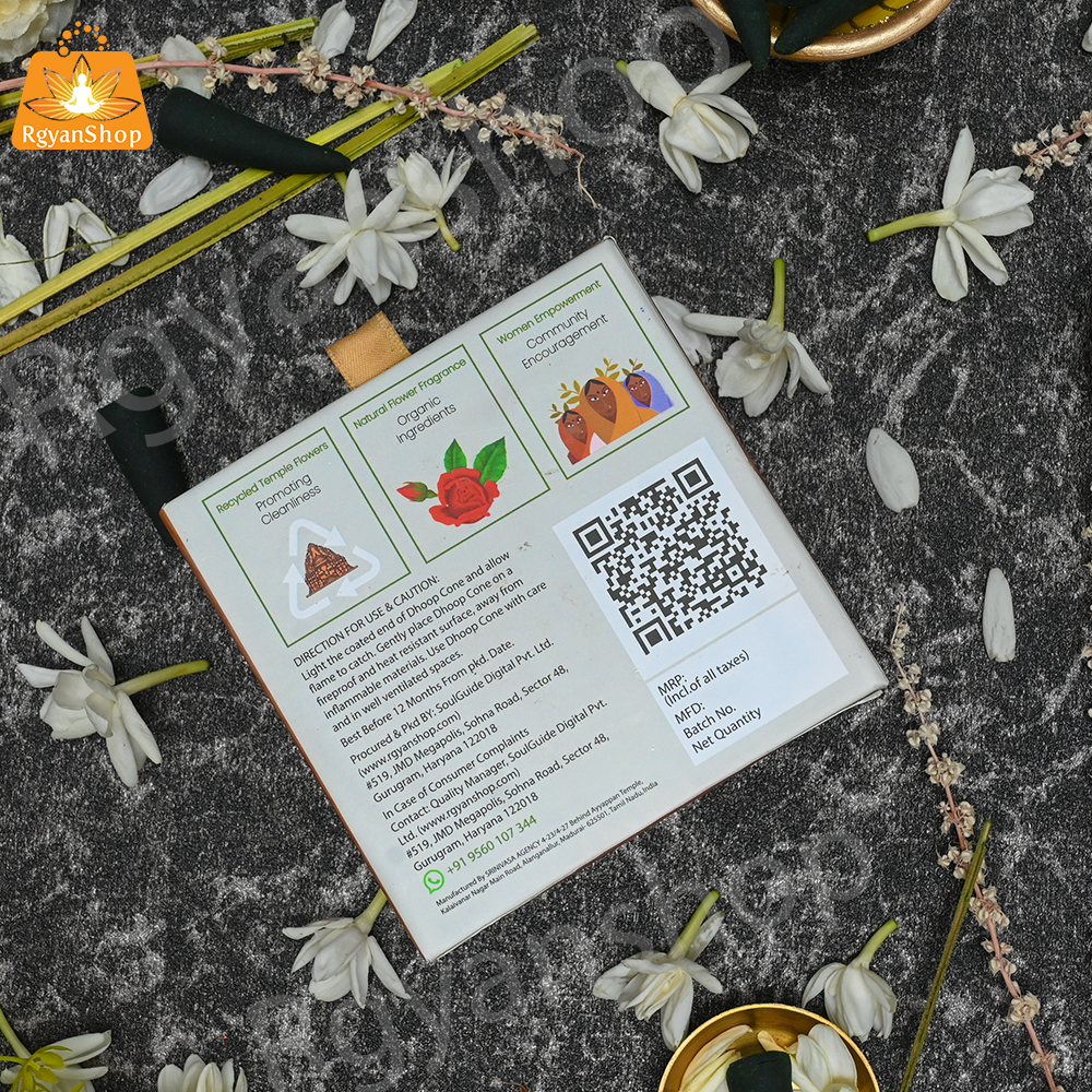 Rgyan Natural Incense Cones - Jasmine Dhoop Cones
