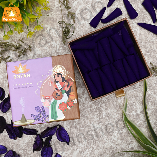 Rgyan Natural Incense Cones - Lavendar Dhoop Cones