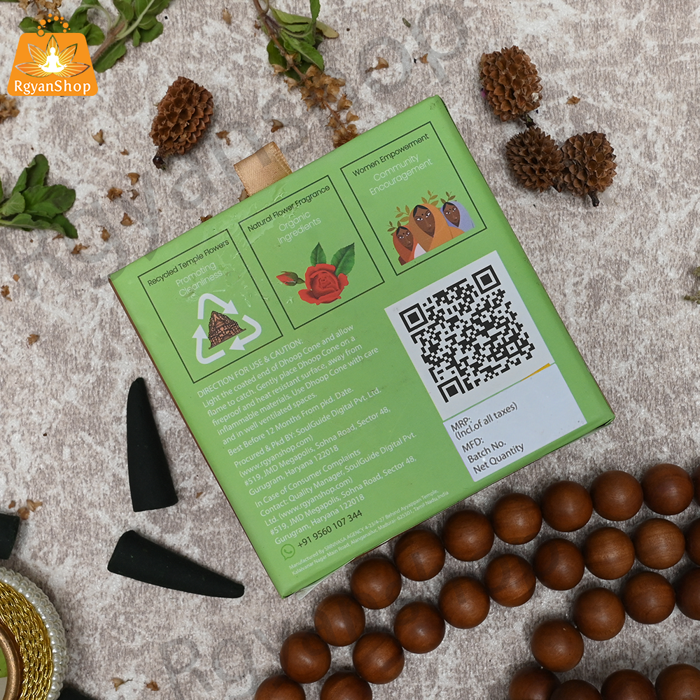 Rgyan Natural Incense Cones - Tulsi Dhoop Cones