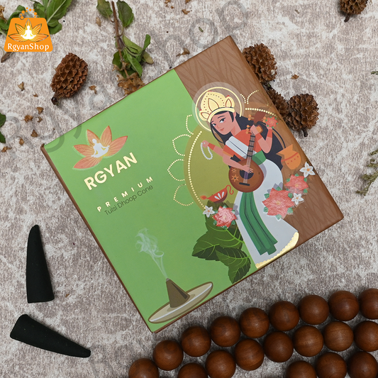 Rgyan Natural Incense Cones - Tulsi Dhoop Cones