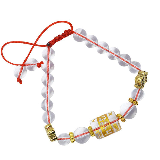Multi-Colour Stone Streachable Bracelet White
