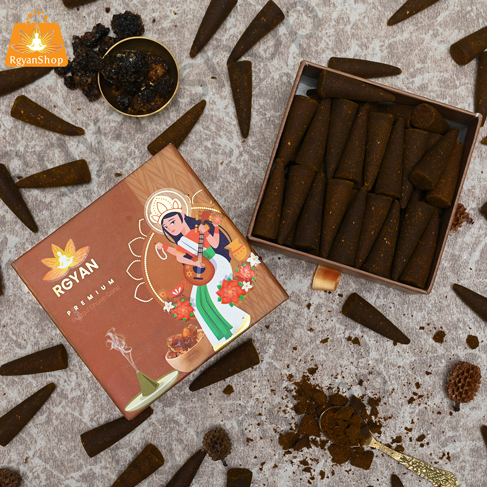 Rgyan Natural Incense Cones - Guggul Dhoop Cones
