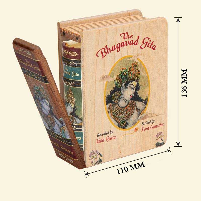 Bhagavad Gita Book - A7 Size Wooden Boxed Edition