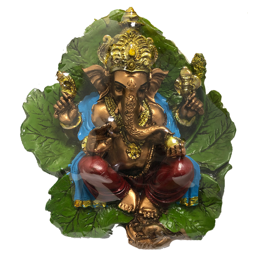 Green Pan Patta Lord Ganesh Idol - Home Decorative Showpiece.