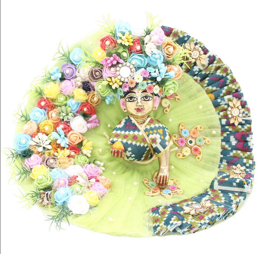 Special Poshak/Dress Green Chunri Heavy Printed For Laddu Gopal Ji