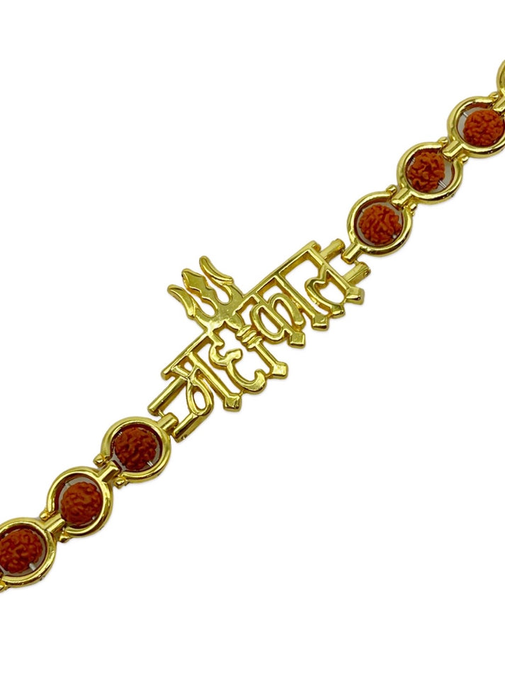 Mahakal Bracelet with rudraksh Gold plated