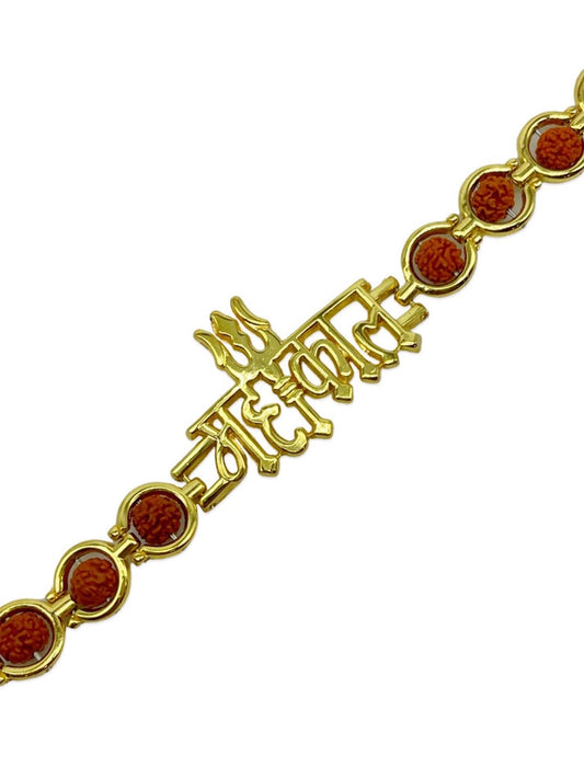 Mahakal Bracelet with rudraksh Gold plated