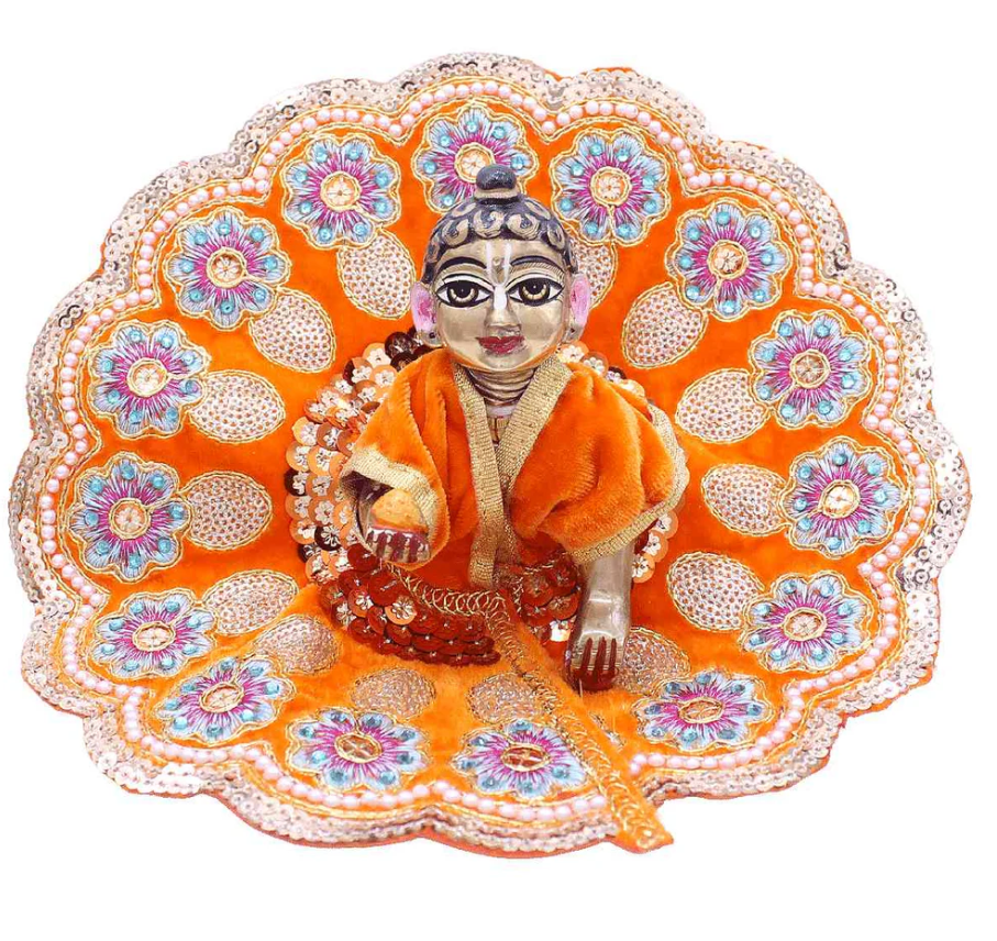 Decorative Heavy Flower Valvet Poshak/Dress for Laddu Gopal JI