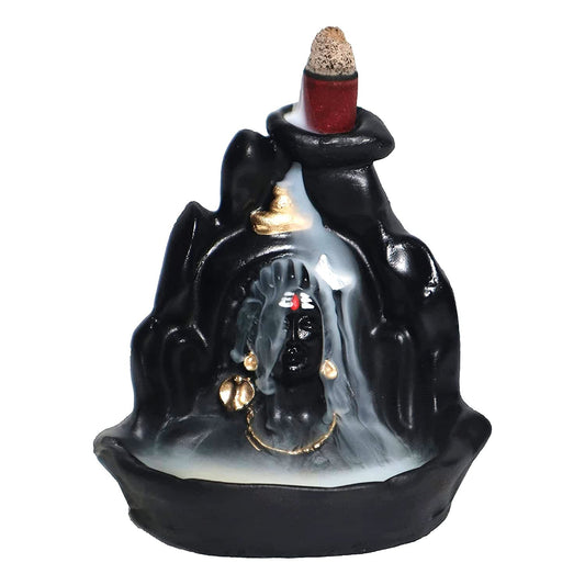 Rgyan Smoke Fountain Adiyogi Shiva Statue (Resin) for Home & Office Decor