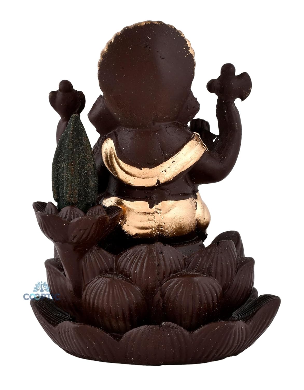 Rgyan Lord Ganesha Fountain Smoke Backflow Cone Incense Holder Decorative Showpiece for Home Decor