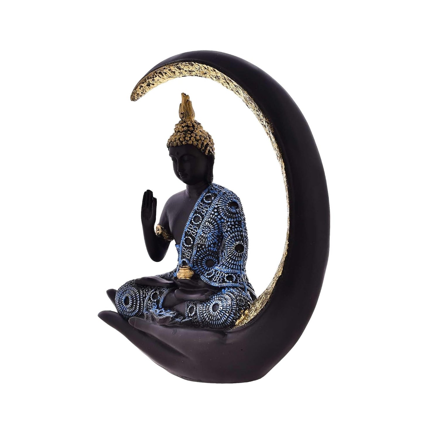 Rgyan Antique Big Meditating Moon Buddha Statue Showpiece for Home Decor