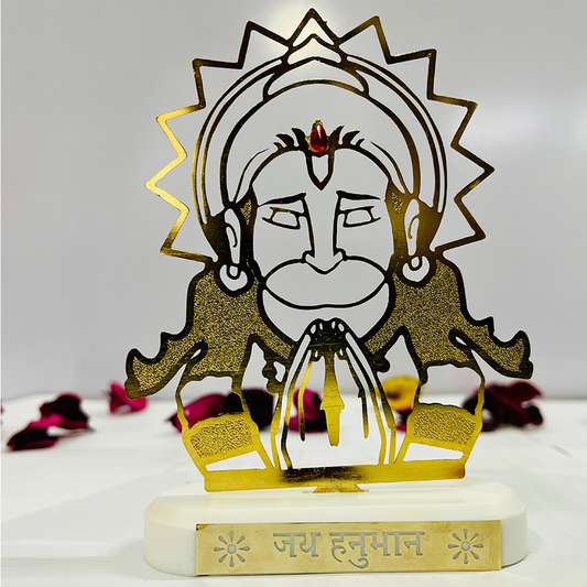 RGYAN Lord Hanuman Figure 24 karat Gold Plated Metallic Design modern showpiece for Home Decor.