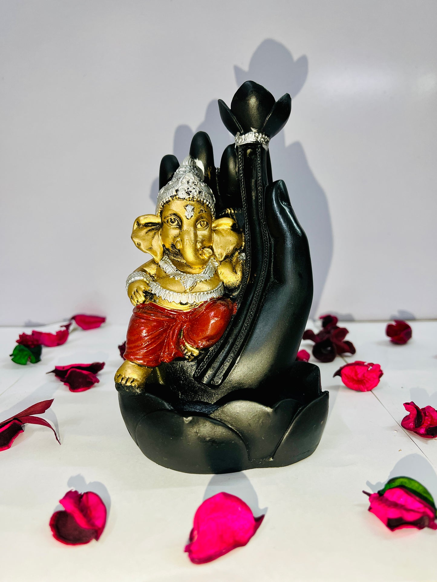 Rgyan Lord Ganesha Smoke Backflow Cone Incense Holder Decorative Showpiece with 10 free Smoke Backflow