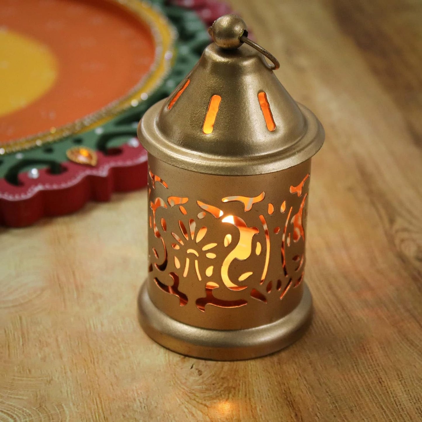Rgyan Decorative Metal Hanging Lantern Gold / Lantern for Home Decoration
