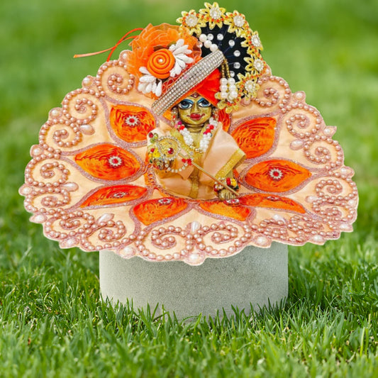 Moti Work Blended Thread Peach colour Laddu Gopal Poshak