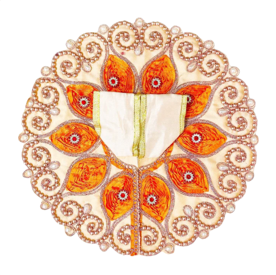 Moti Work Blended Thread Peach colour Laddu Gopal Poshak