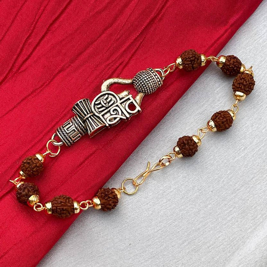 Shiva rudraksh Gold plated Bracelet