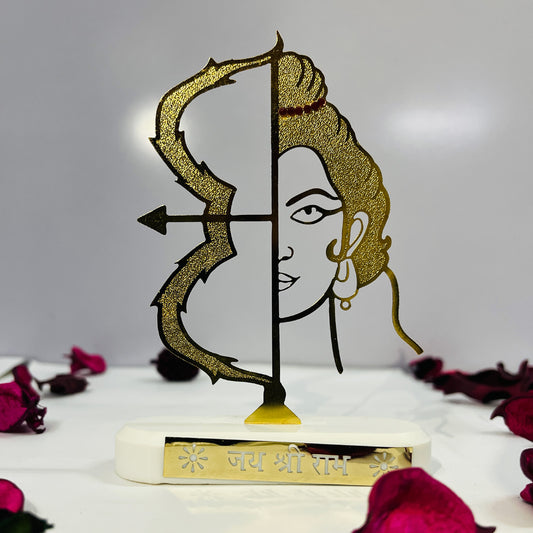 Lord Ram Half face Figure 24 karat Gold Plated Metallic Design modern showpiece for Home Decor.